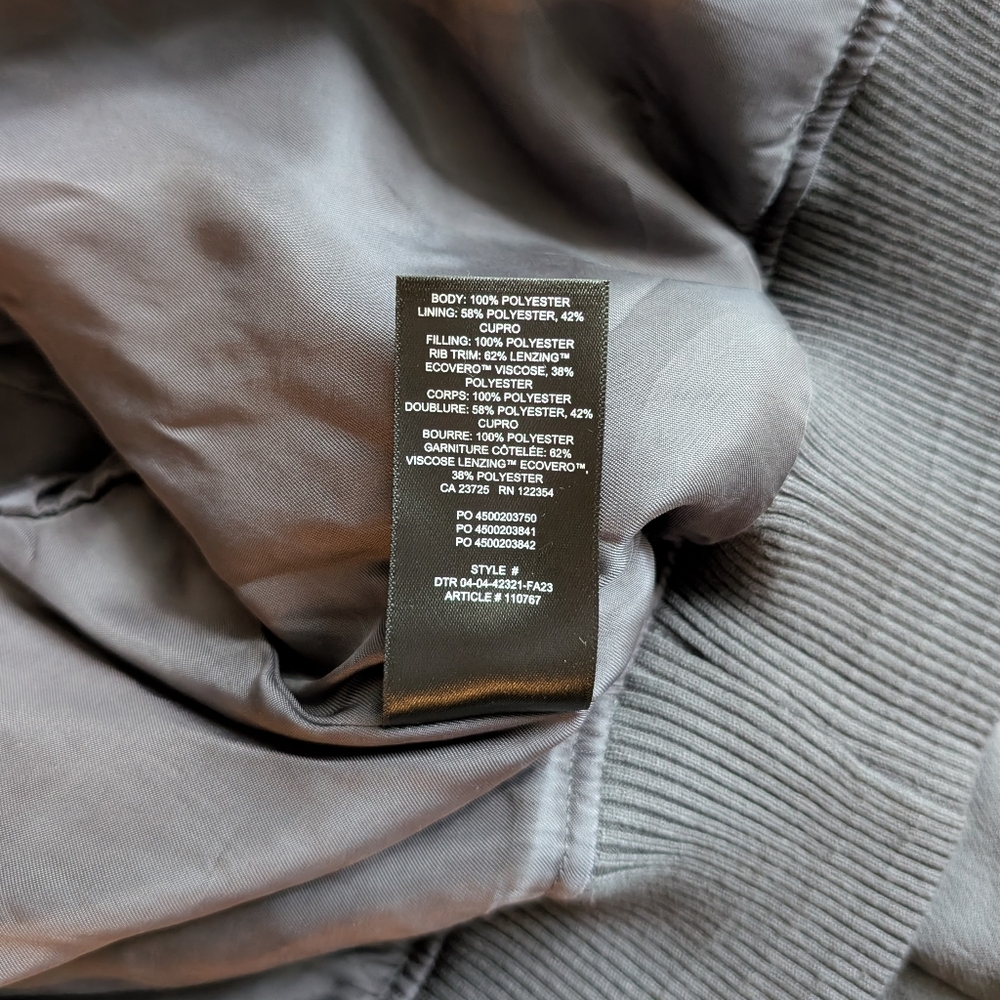 Aritzia Wilfred Medina Cropped Bomber Jacket - Coal Grey, Size XS - Picture 6 of 10